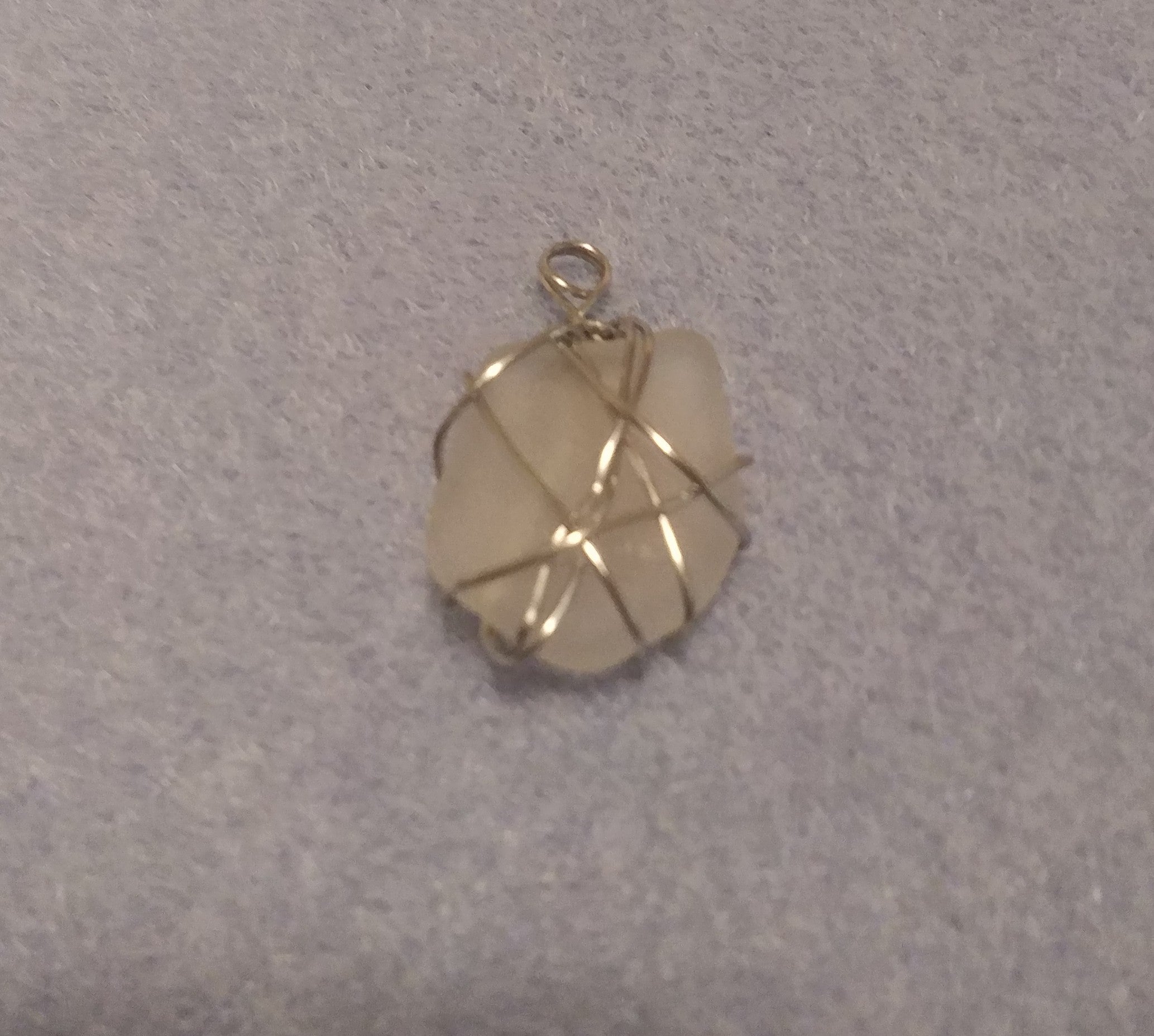 Wire wrapped lake erie beach glass
