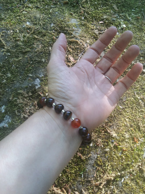 **Handmade 6" Agate Stretch Bracelet – Natural Stone Jewelry for Women, Boho Chic Accessory**