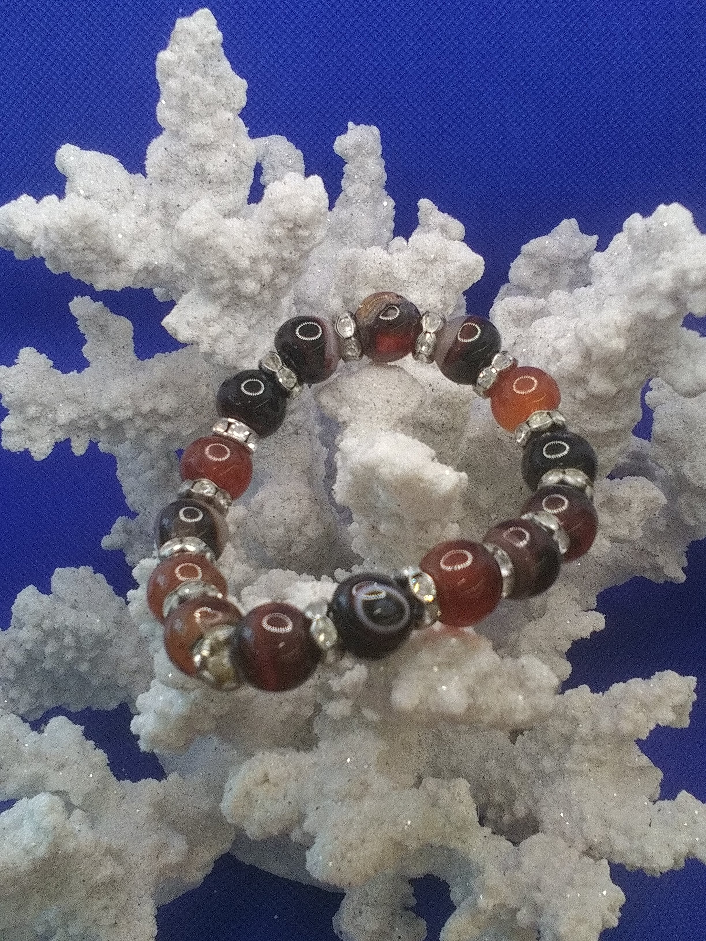 **Handmade 6" Agate Stretch Bracelet – Natural Stone Jewelry for Women, Boho Chic Accessory**