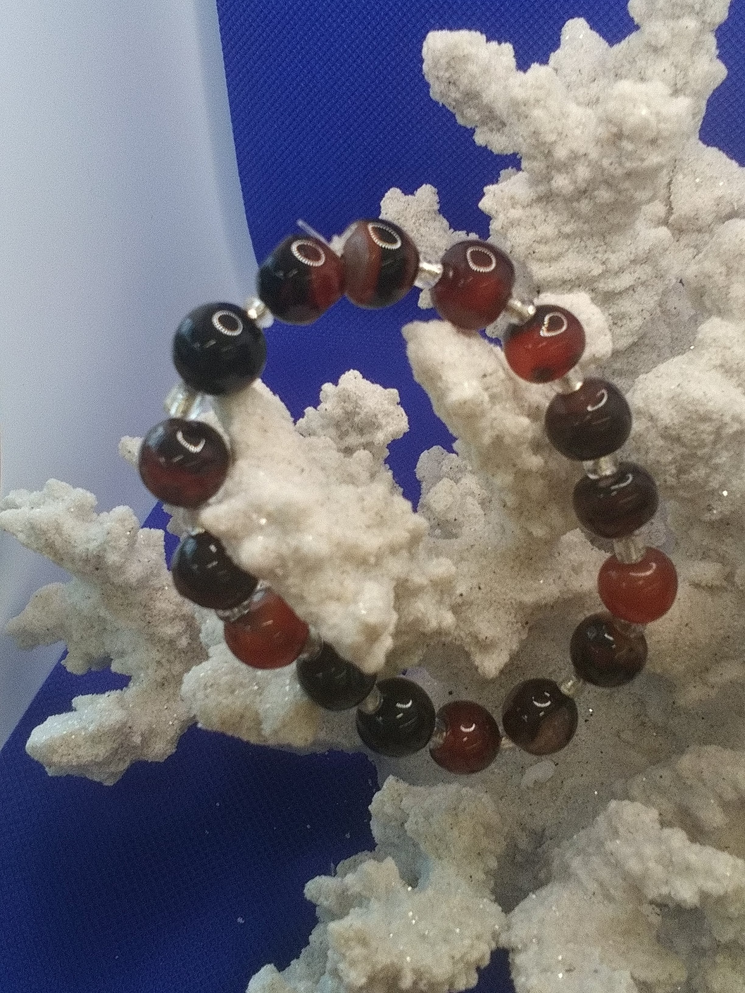 **Handmade 6" Agate Stretch Bracelet – Natural Stone Jewelry for Women, Boho Chic Accessory**