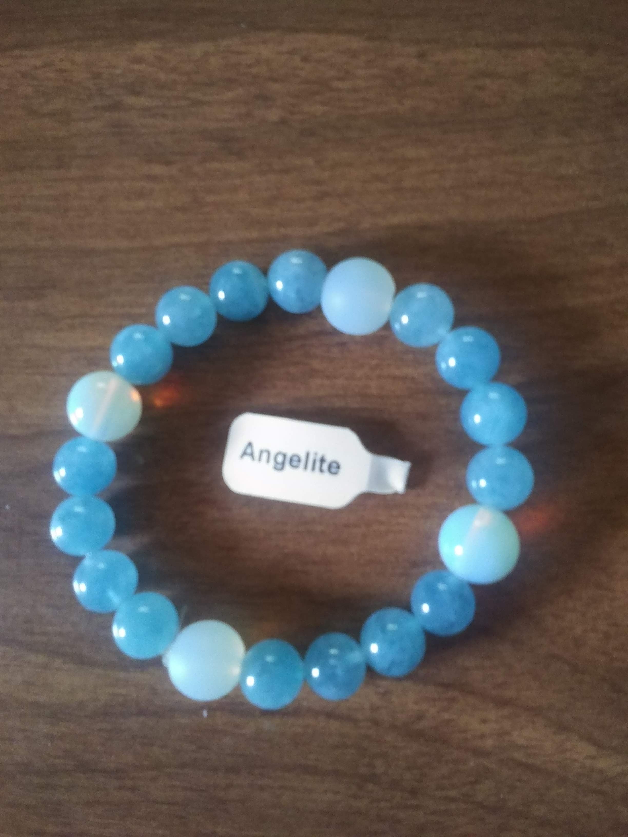 Angelite and Moonstone Stretch Bracelet-Celestial Calm