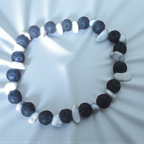 Black Lava & Howlite Bracelet – Elegant Balance for Everyday Style