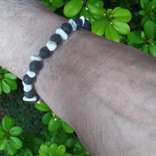Black Lava & Howlite Bracelet – Elegant Balance for Everyday Style