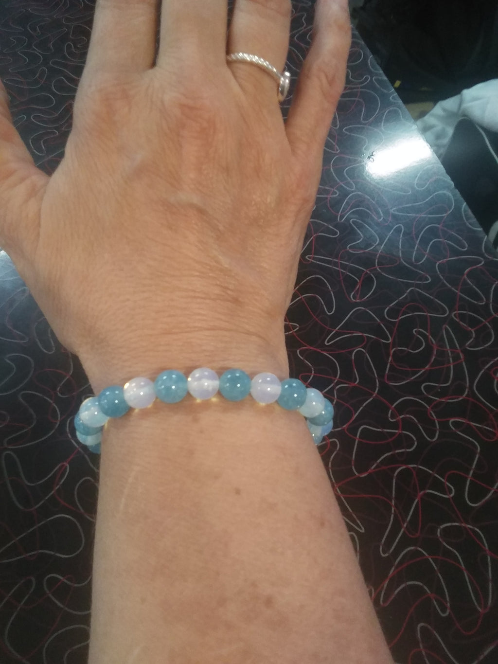 Celestial Calm Bracelet – Angelite & Moonstone for Peace & Intuition