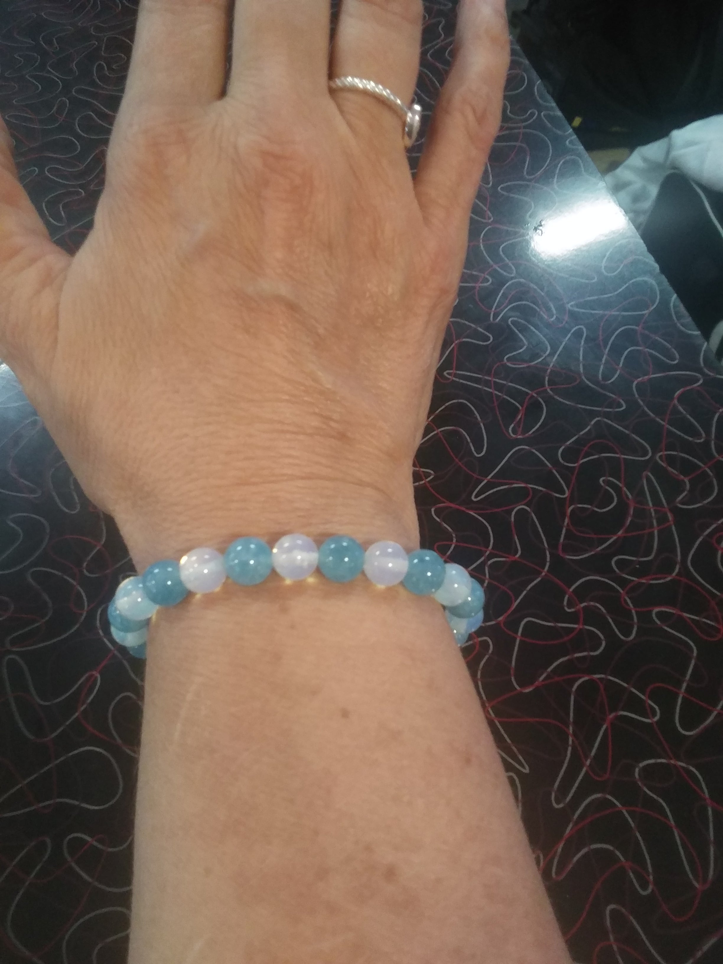 Celestial Calm Bracelet – Angelite & Moonstone for Peace & Intuition