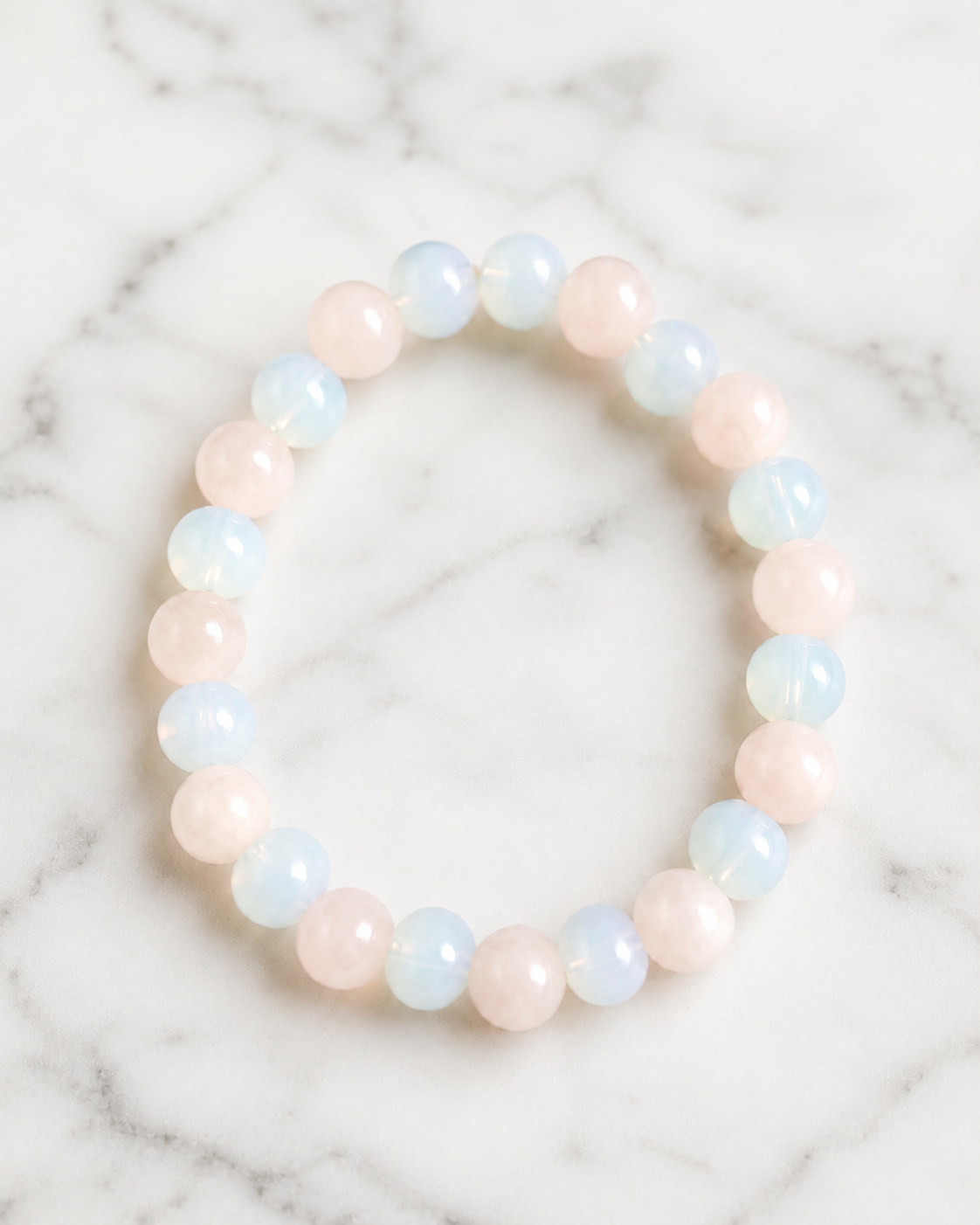 Blush Moonlight Rose Quartz & Moonstone Bracelet