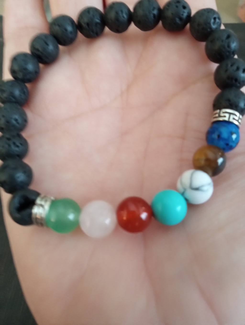 Handmade Chakra Energy Bracelet – Lava Stone & Healing Gemstones