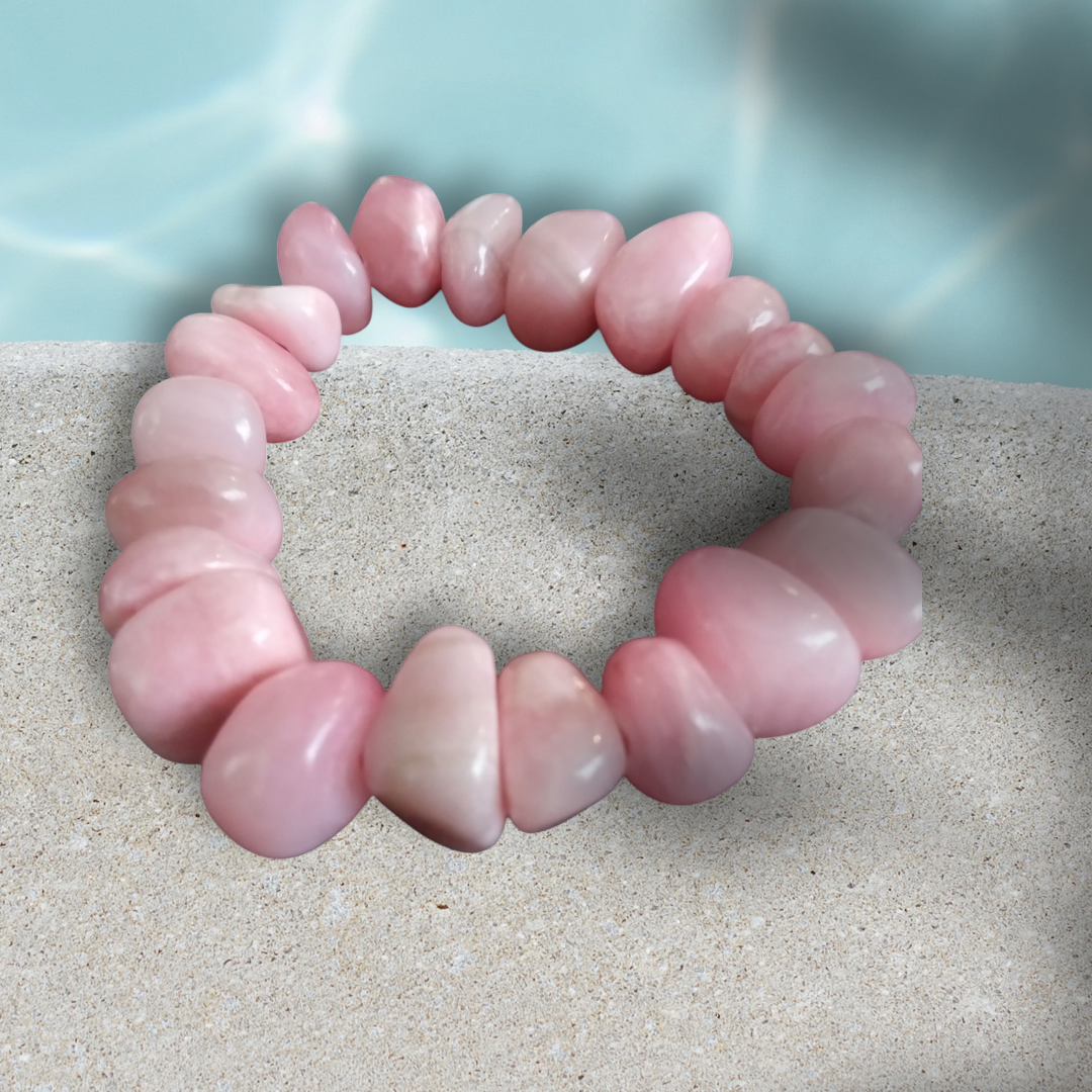 Radiant Love Bracelet – Rose Quartz Nugget Design for Compassion & Calm