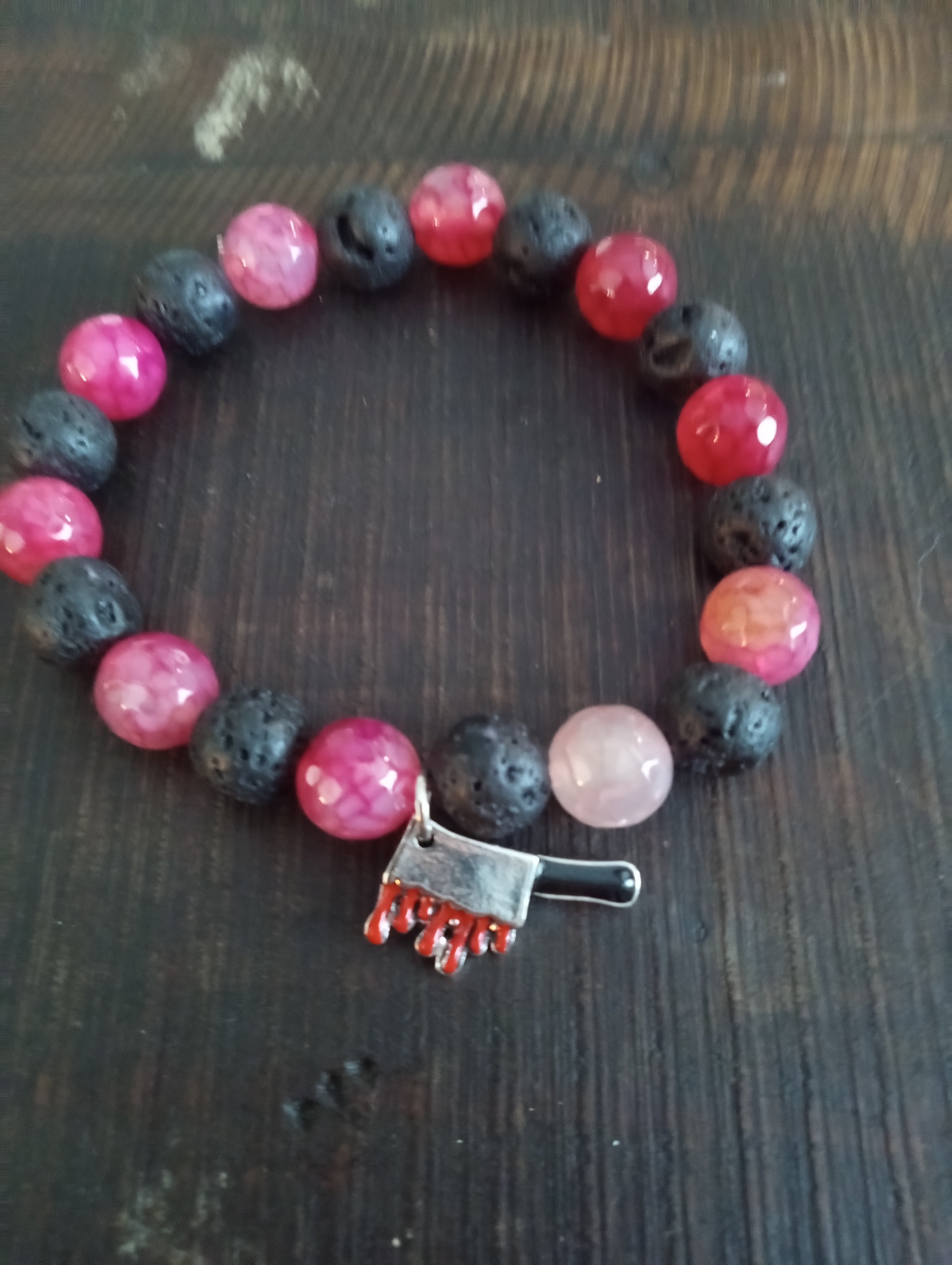 The Battleborn Bracelet – Red Agate & Lava Stone Strength