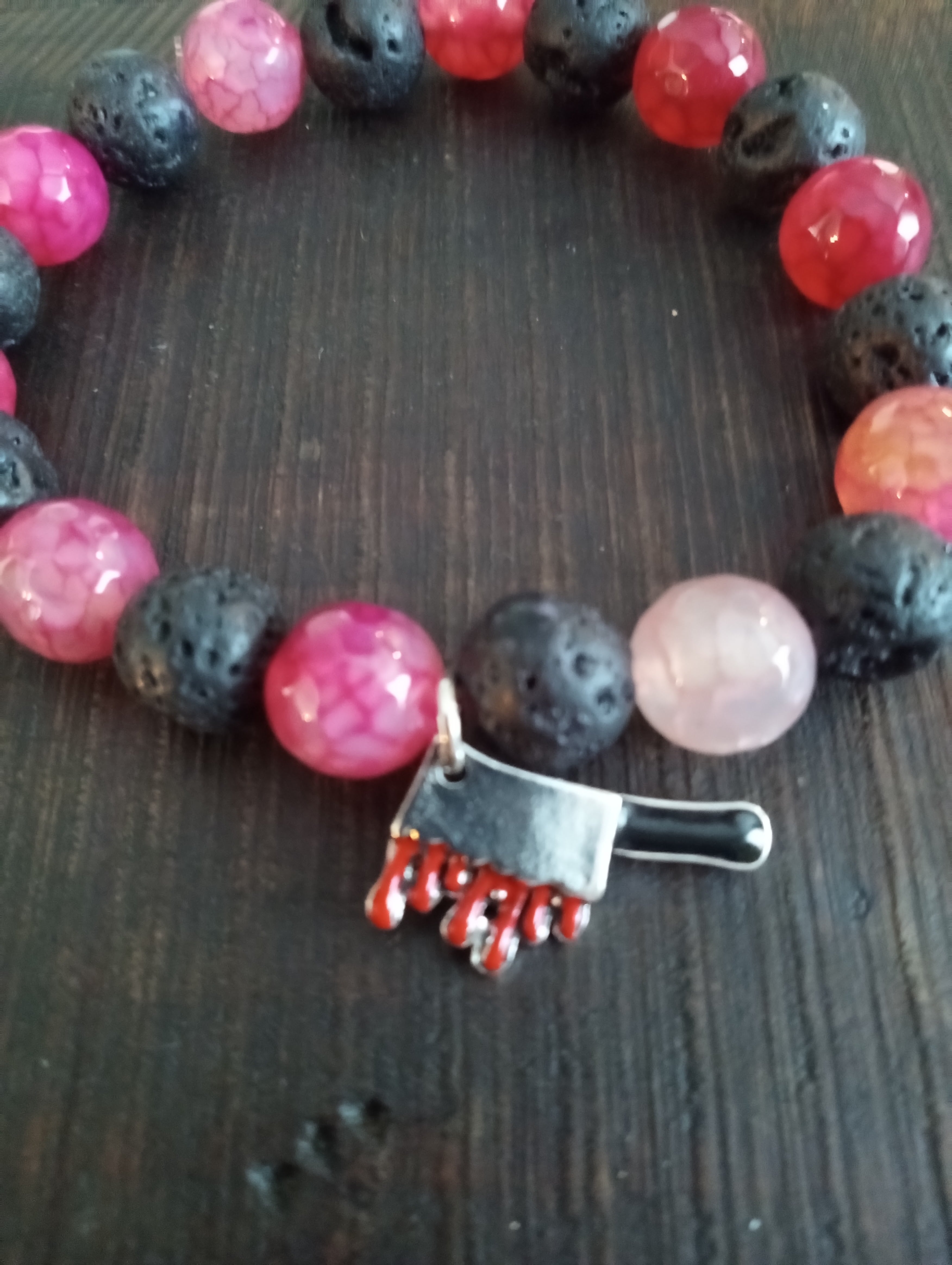 The Battleborn Bracelet – Red Agate & Lava Stone Strength