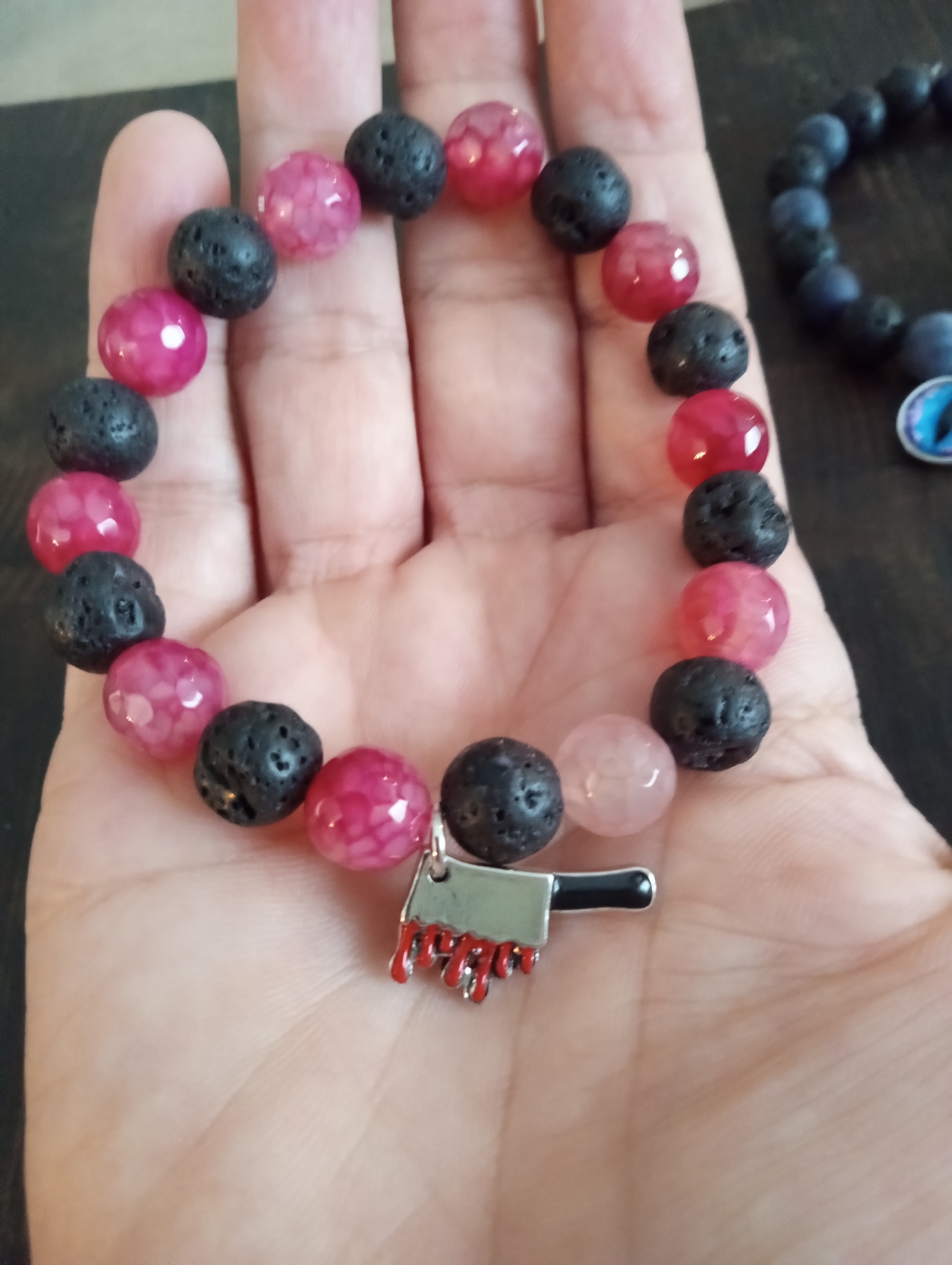 The Battleborn Bracelet – Red Agate & Lava Stone Strength
