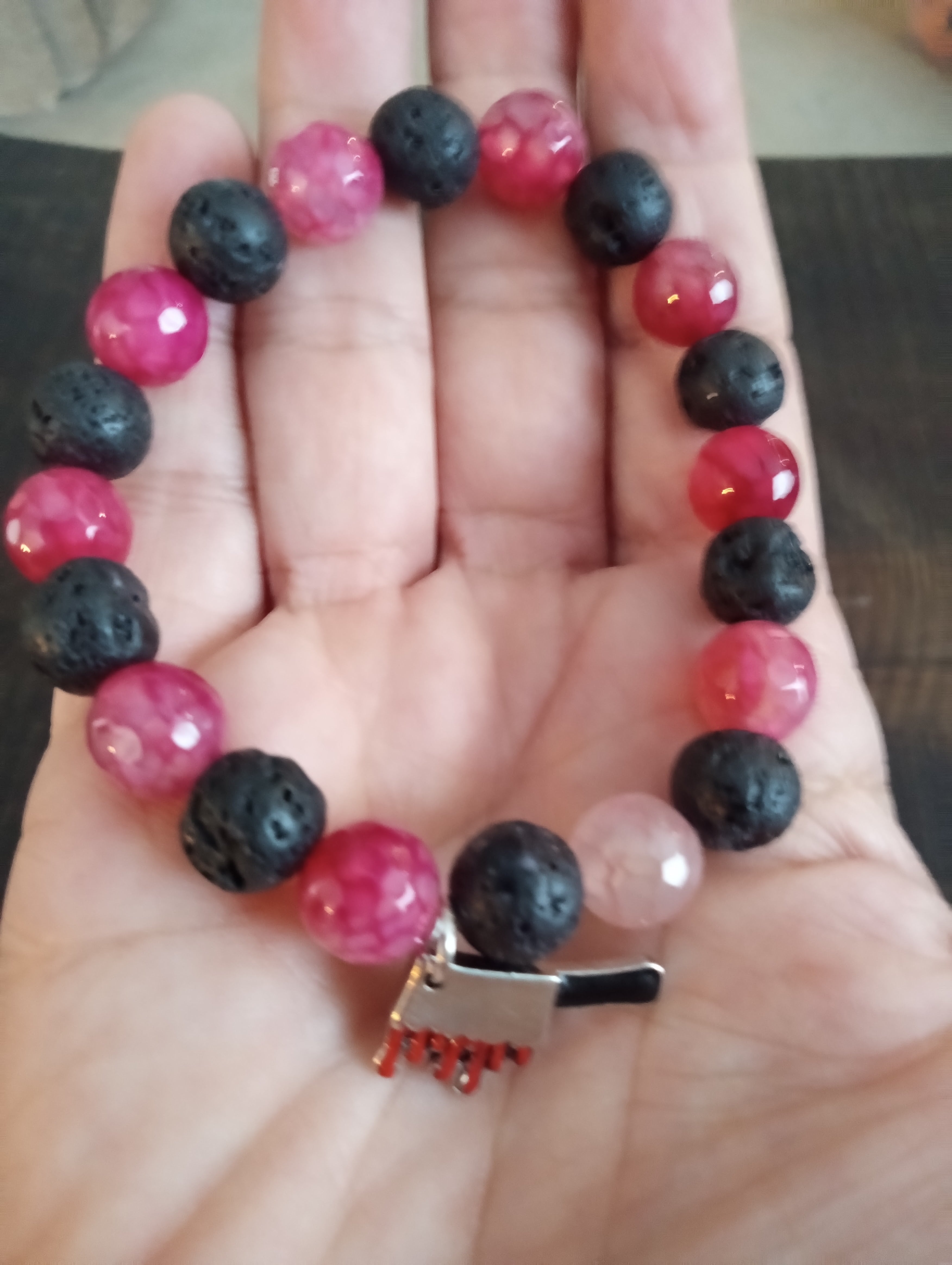 The Battleborn Bracelet – Red Agate & Lava Stone Strength
