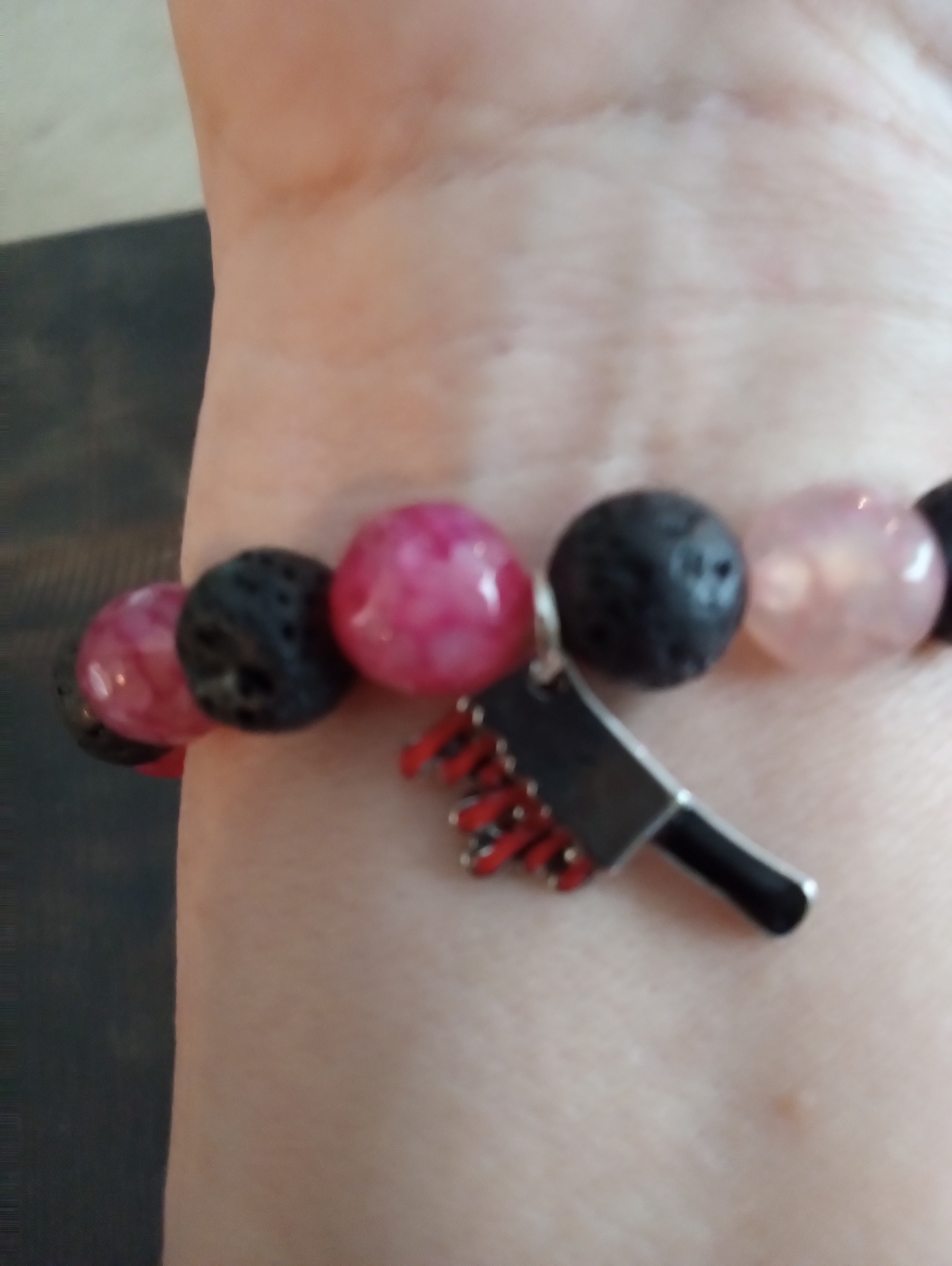 The Battleborn Bracelet – Red Agate & Lava Stone Strength