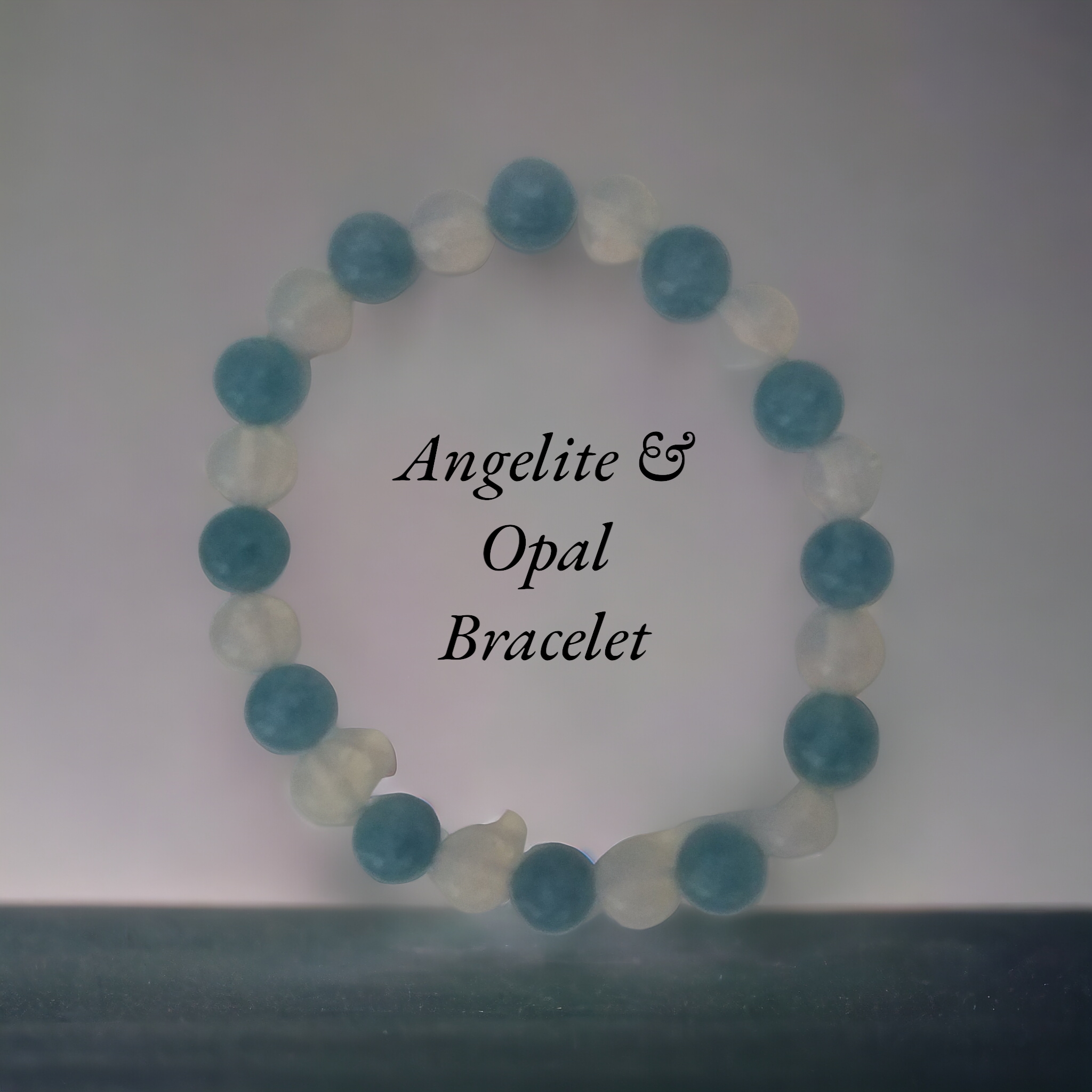 "Serenity and Radiance: Angelite and Opal Bracelet to Elevate Your Style ✨"