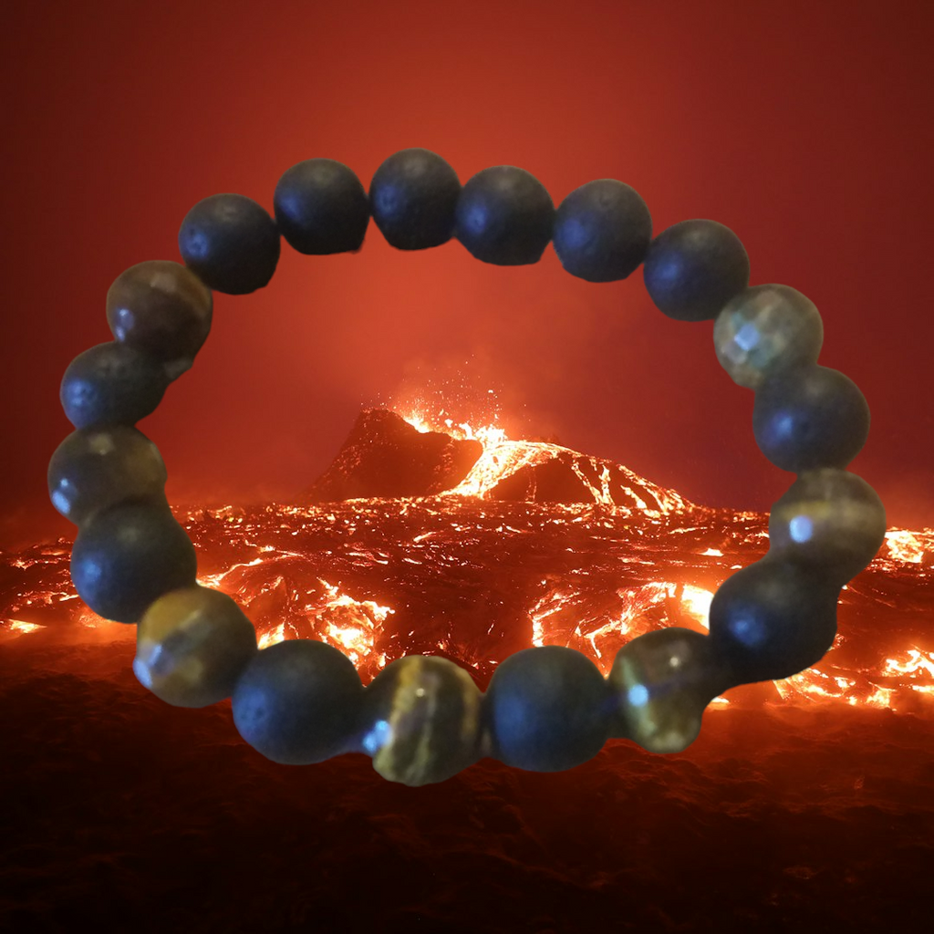 Men’s Black Lava & Tiger Eye Bracelet – Strength, Confidence & Grounding