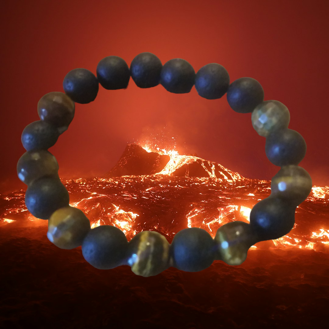 Men’s Black Lava & Tiger Eye Bracelet – Strength, Confidence & Grounding