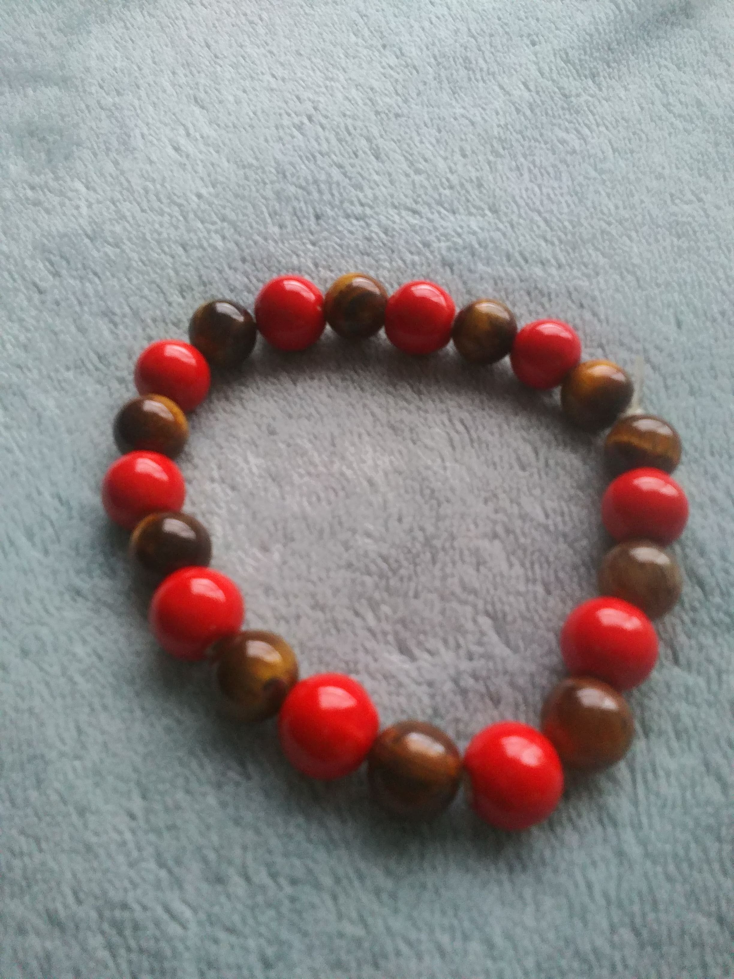 Men’s Strength Bracelet – Tiger Eye & Red Jasper for Confidence & Protection