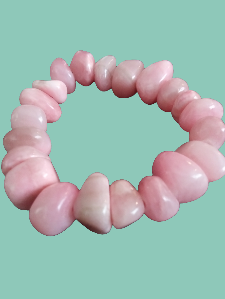 Radiant Love Bracelet – Rose Quartz Nugget Design for Compassion & Calm