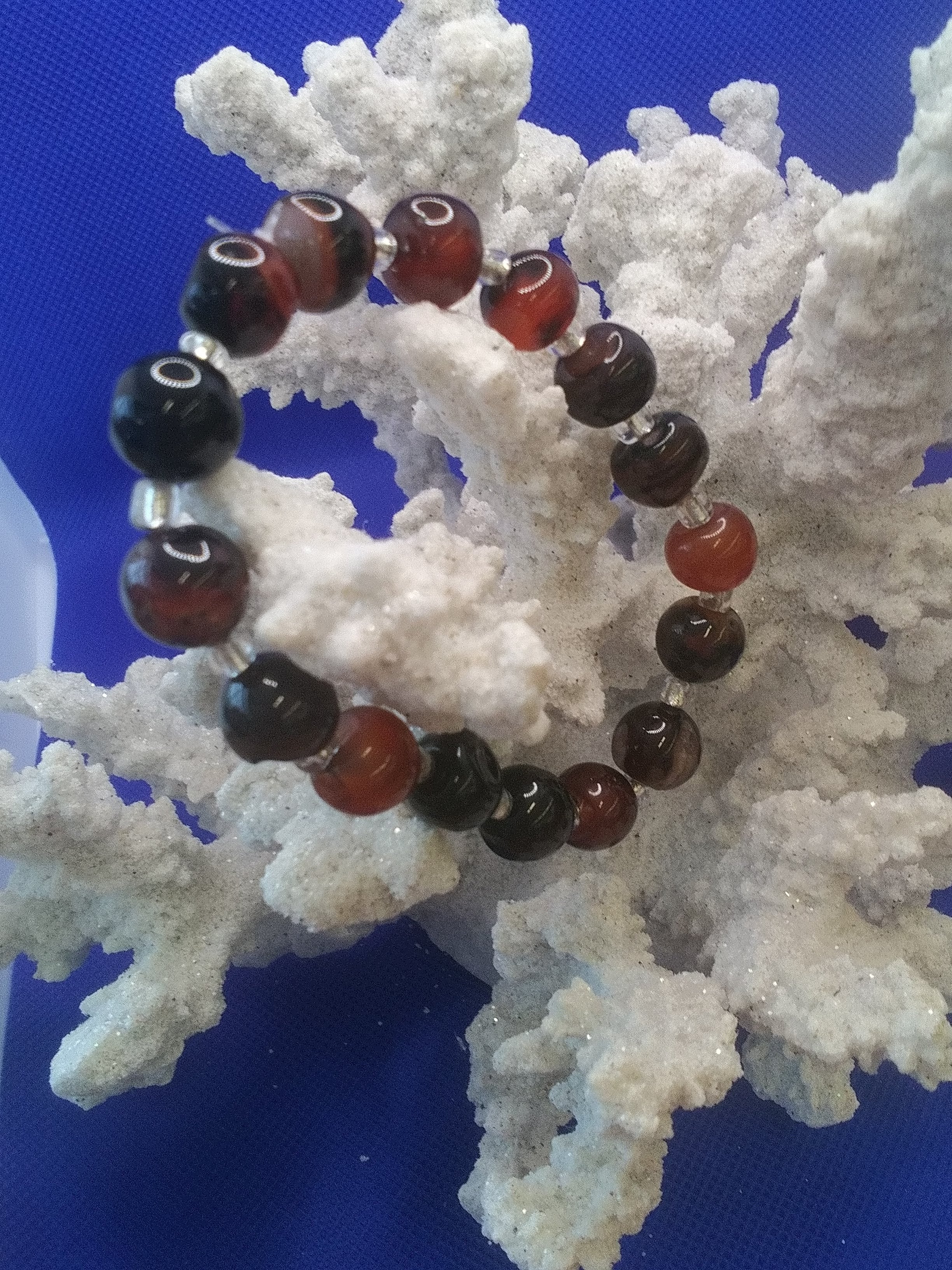 **Handmade 6" Agate Stretch Bracelet – Natural Stone Jewelry for Women, Boho Chic Accessory**