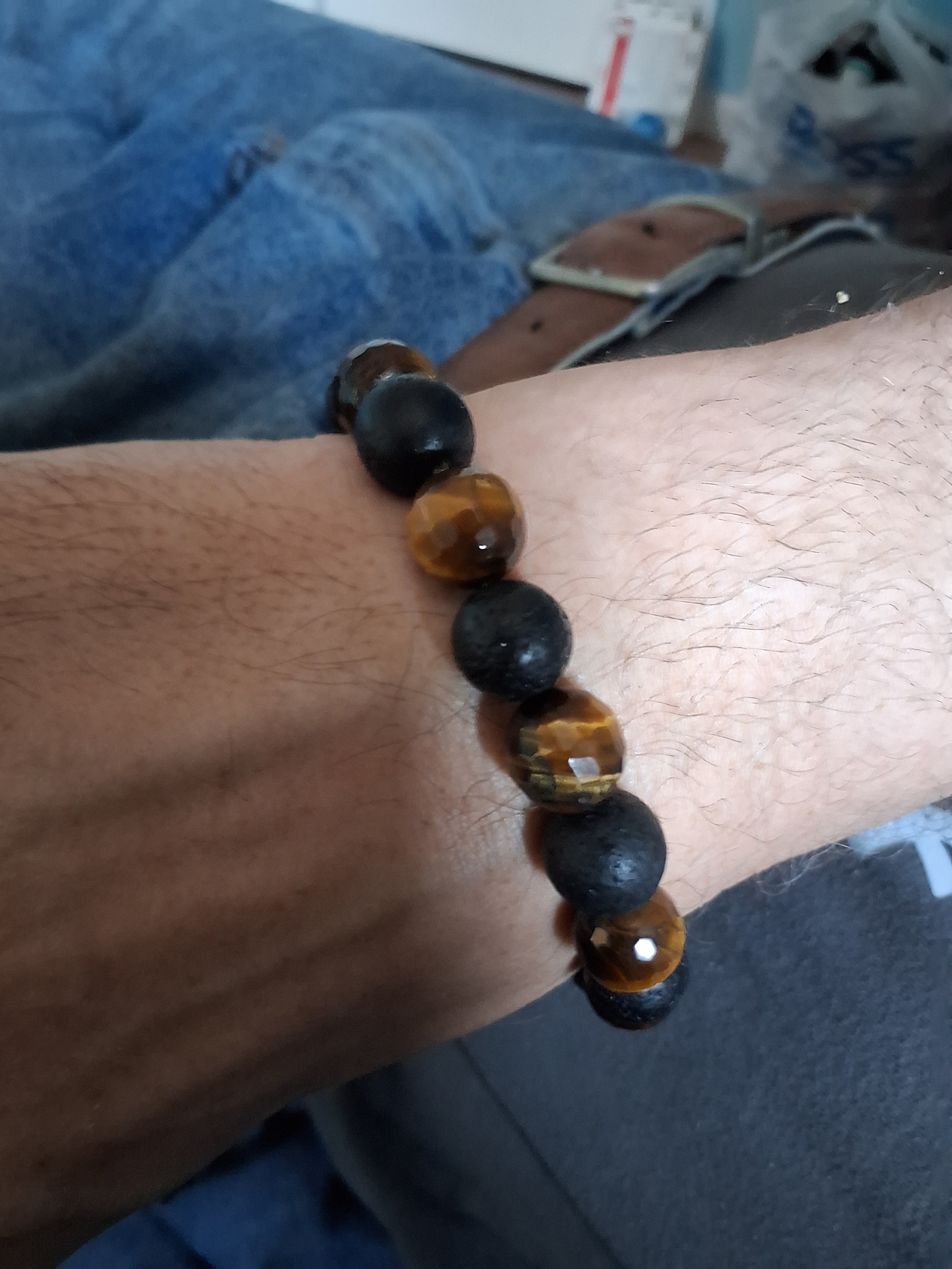 Tiger Eye & Lava Bracelet